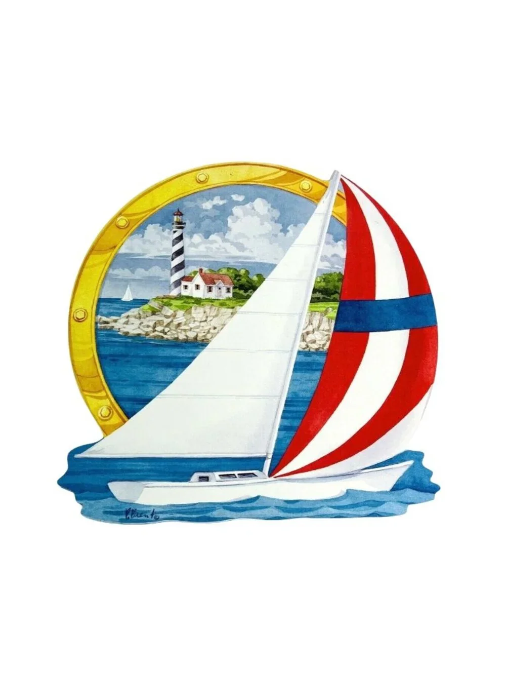 Nautical Sailboat Lighthouse Placemat Set Pimpernel Table Mates England 12